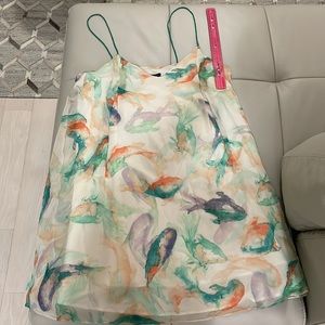 Zara watercolor printed floral spaghetti strap dress (size L)